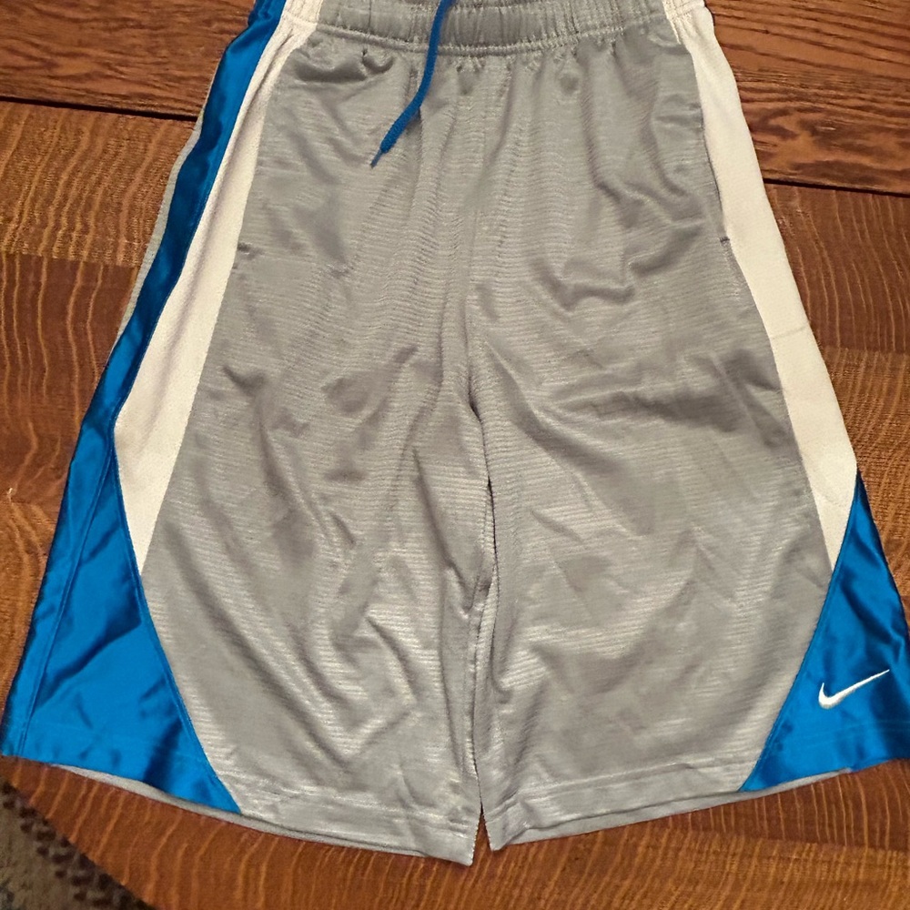 Nike Gray Shorts with Blue Trim